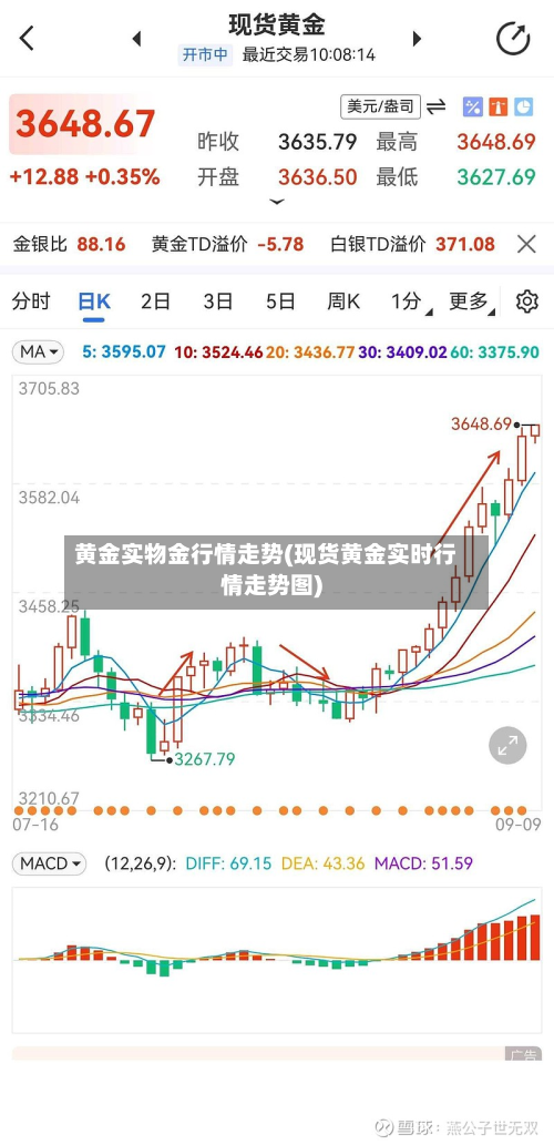 黄金实物金行情走势(现货黄金实时行情走势图)