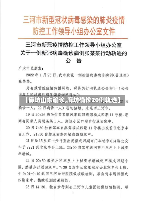 【廊坊山东确诊,廊坊确诊20例轨迹】
