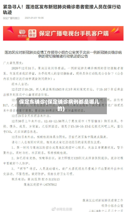 保定东确诊(保定确诊病例都是哪儿的)-第2张图片