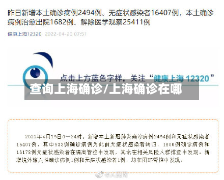 查询上海确诊/上海确诊在哪
