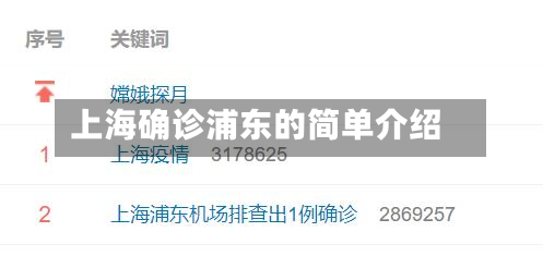 上海确诊浦东的简单介绍