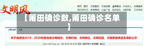 【莆田确诊数,莆田确诊名单】
